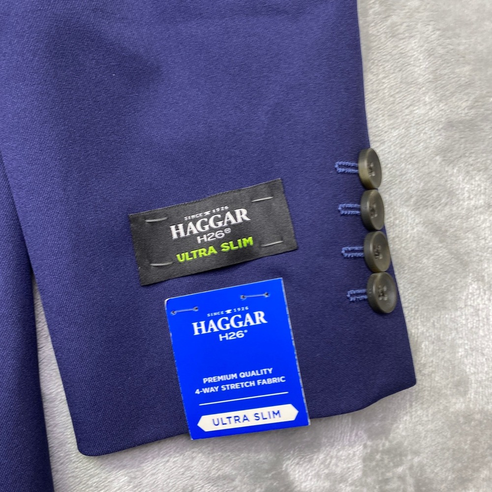 Haggar H26 Ultra Slim Flex Series Blazer Men 36R Blue Performance Suit‎ Jacket - Picture 8 of 15